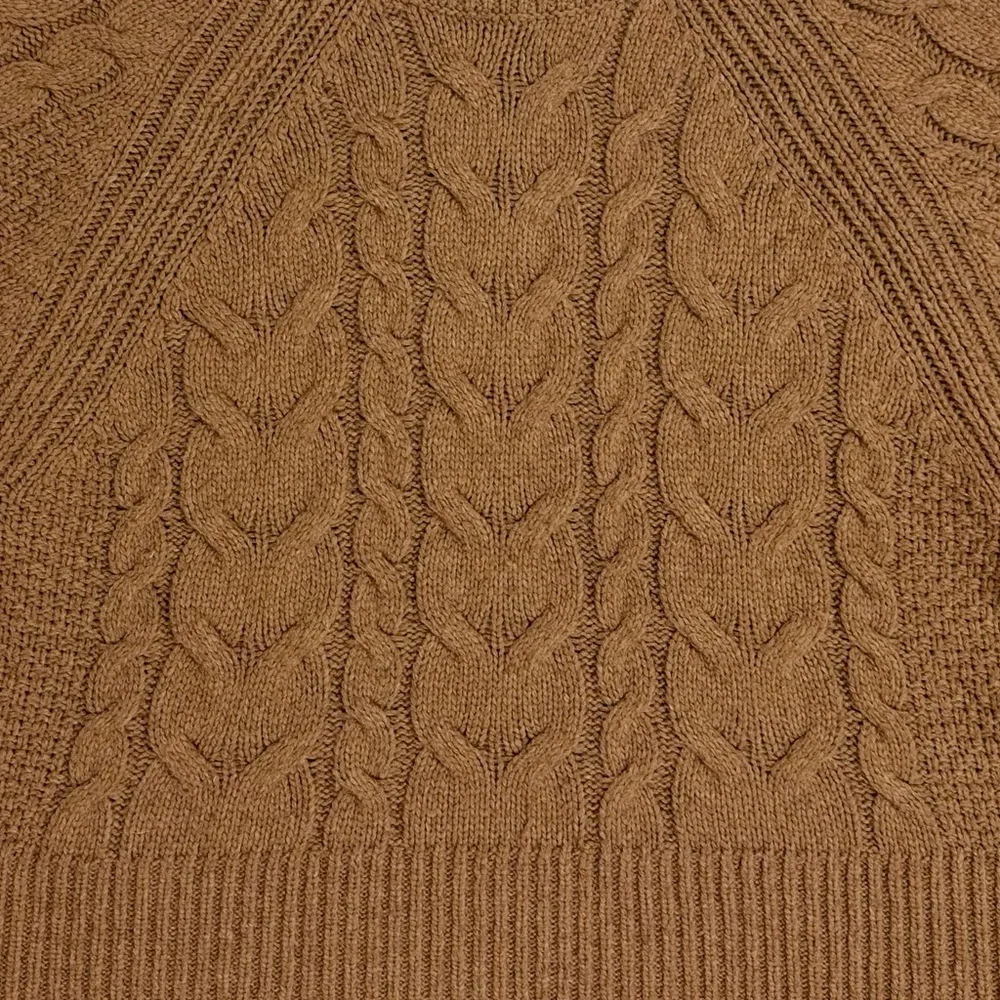 Banana Republic wool blend tan Cavo flair sleeve cable knit sweater women medium